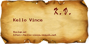 Kello Vince névjegykártya