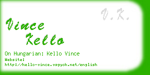 vince kello business card